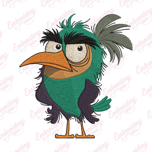 Angry Crazy Bird Embroidery Design