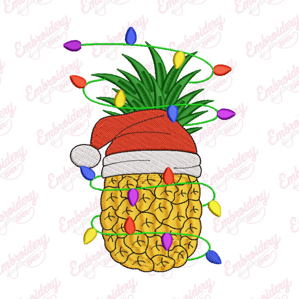 Christmas Pineapple Embroidery Design