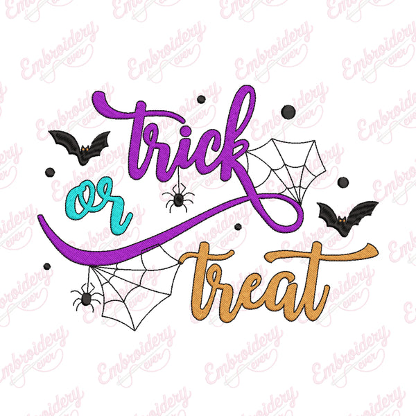 Trick Or Treat Halloween Embroidery Design