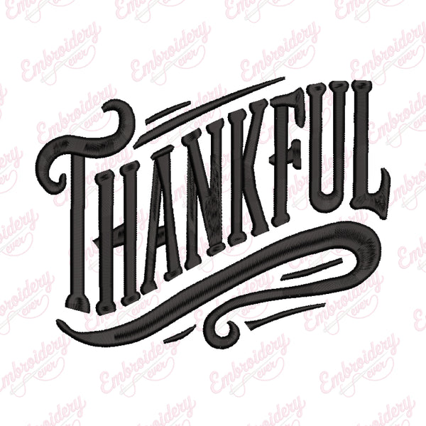Thanksgiving Thankful Embroidery Design