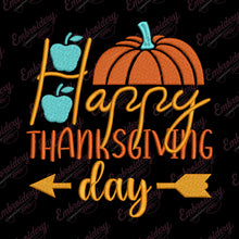 Happy Thanksgiving Saying Embroidery Design
