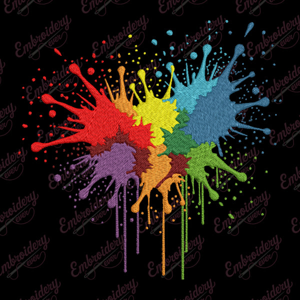Colour Splash Machine Embroidery Design