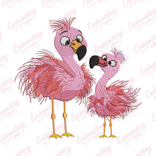 Crazy Flamingo Couple Embroidery Design