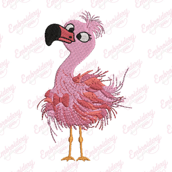 Crazy Flamingo Machine Embroidery Design