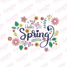 Hello Spring Flowers Embroidery Design