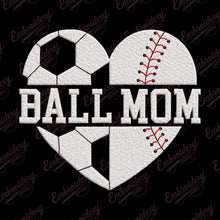Baseball & Soccer Mom Heart Embroidery Design