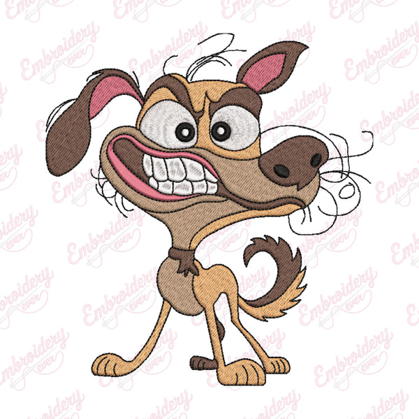 Crazy Dog Embroidery Design