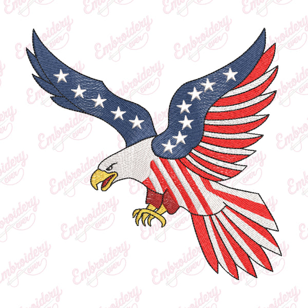 The Flag Bearer Eagle Embroidery Design