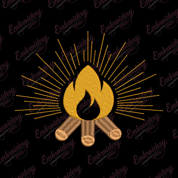 Campfire Embroidery Design