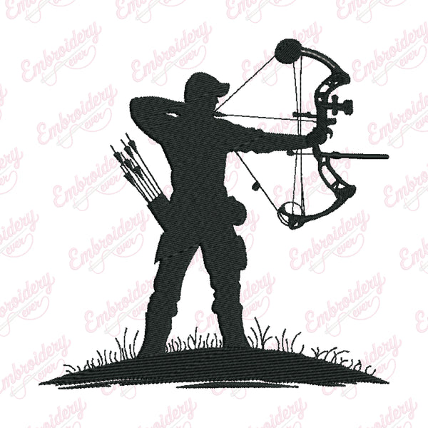 Bow Hunting Machine Embroidery Design