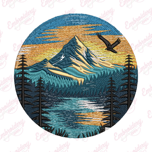 Reflections On The Lake Embroidery Design