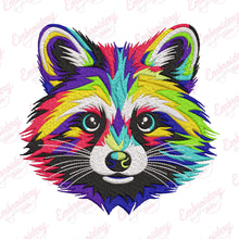Colorful Raccoon Embroidery Design