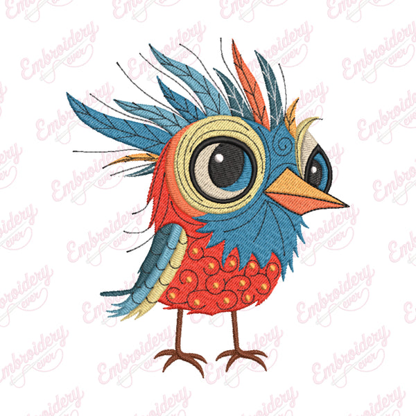 Crazy Bird Machine Embroidery for Hoop Sizes