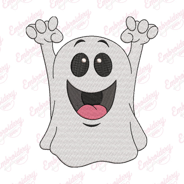 Happy Halloween Ghost Embroidery Design