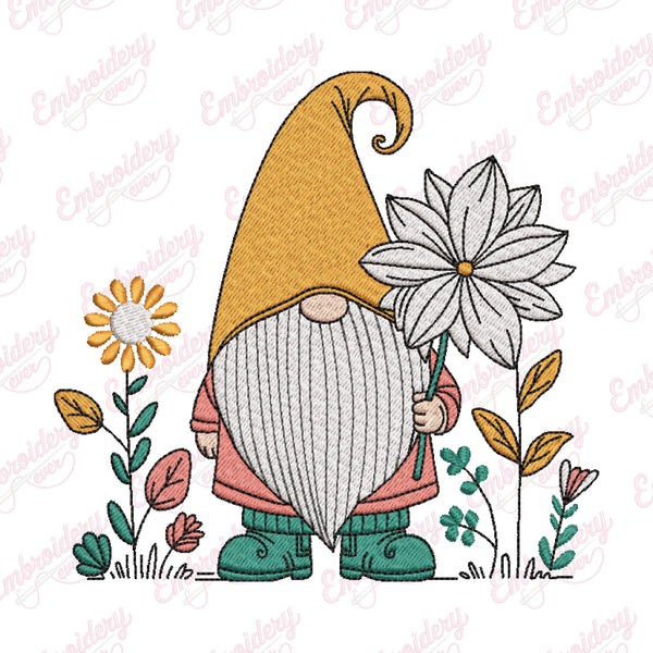 Garden Gnome Embroidery Design