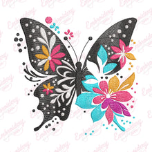 Floral Butterfly Machine Embroidery Design