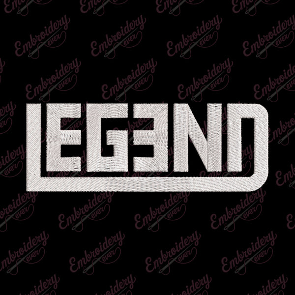 Legend Typography Digital Embroidery Design