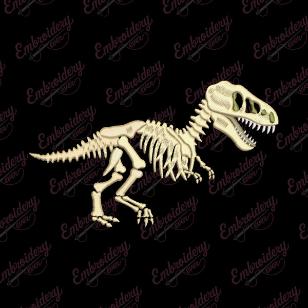 Dinosaur Skeleton Halloween Embroidery Design