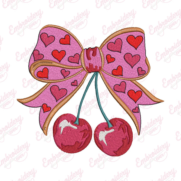 Coquette Cherry Embroidery Design