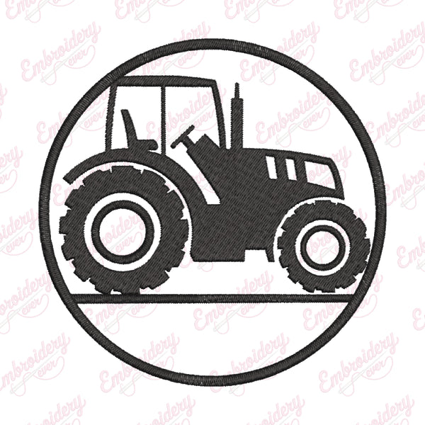 Farm Tractor Logo Embroidery Design