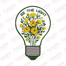 Flowers in Light Bulb Machine Embroidery Design