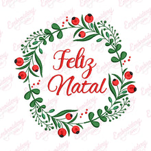 Feliz Natal Christmas Wreath Embroidery Design