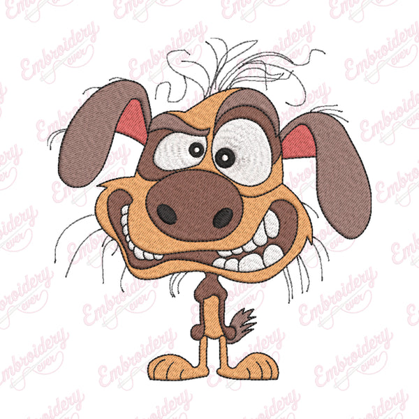 Cute & Crazy Dog Embroidery Design
