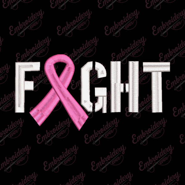 Fight Breast Cancer Awareness Embroidery Design