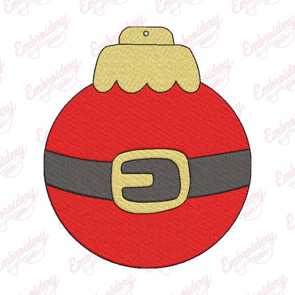 Santa's Belly Bauble Christmas Embroidery Design