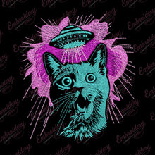 Alien With Cat Embroidery Design