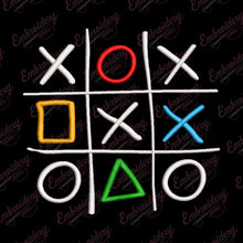 Colorful Tic Tac Toe Embroidery Design