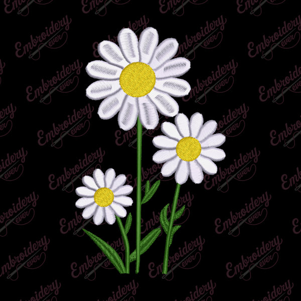 Cute Daisy Flower Embroidery Design