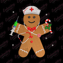 Gingerbread Nurse Christmas Embroidery Design