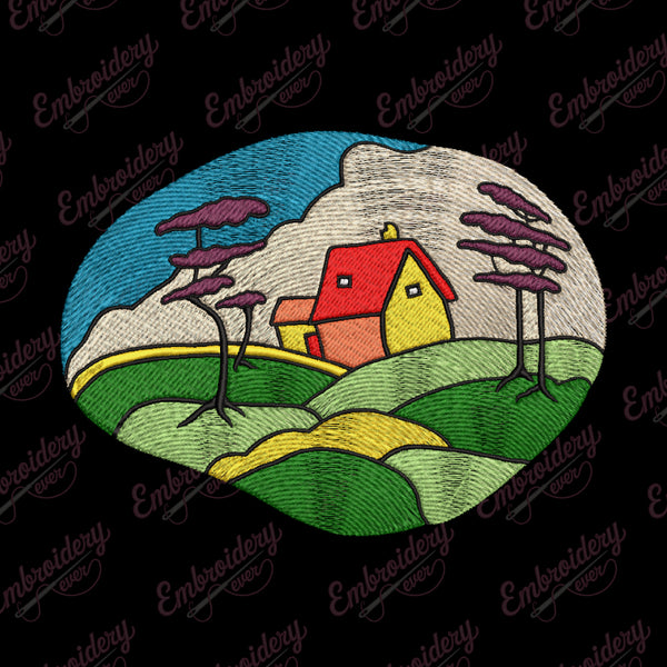 Landscape Machine Embroidery Design