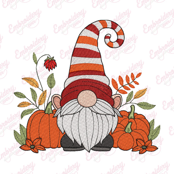 Thanksgiving Gnome Machine Embroidery Design