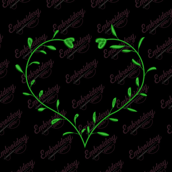 Heart Wreath Embroidery Design