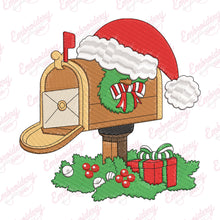 Christmas Mailbox With Santa Hat Embroidery Design