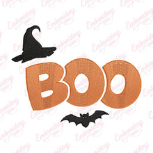 Halloween Boo Bat Embroidery Design