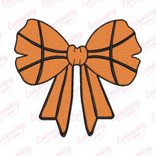Basketball Coquette Bow Tie Embroidery Design