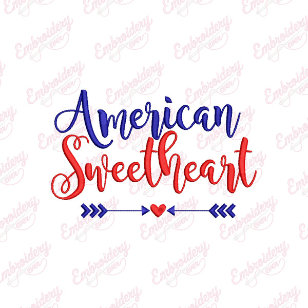 American Sweetheart Embroidery Design