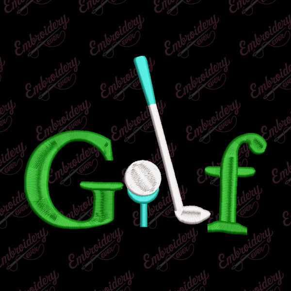 Golf Machine Embroidery Design