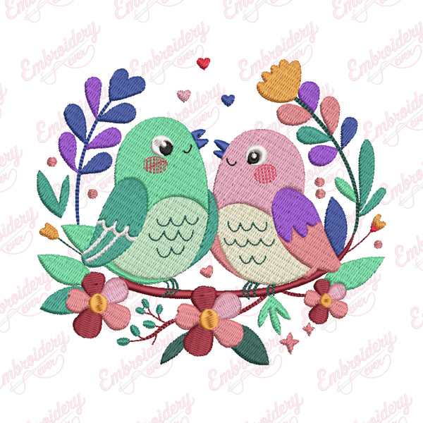 Love Birds Embroidery Design
