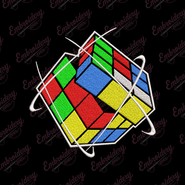 Rubik Cube Puzzle Embroidery Design