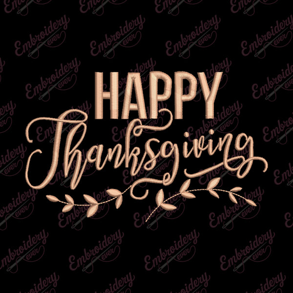 Happy Thanksgiving Embroidery Machine File