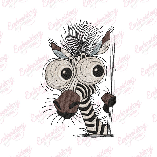 I Peeking You Zabra Embroidery Design