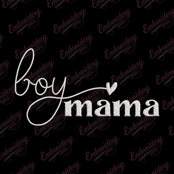 Boy Mama Embroidery Design