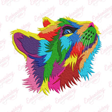 Colorful Cat Head Embroidery Design
