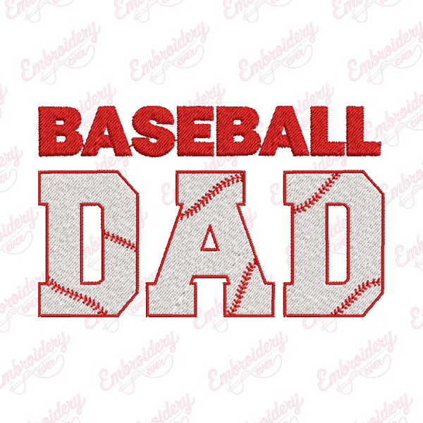 Baseball Dad Embroidery Design