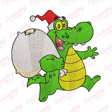 Christmas Santa Crocodile Alligator Embroidery Design