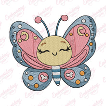 Butterfly With Cute Face Embroidery Design